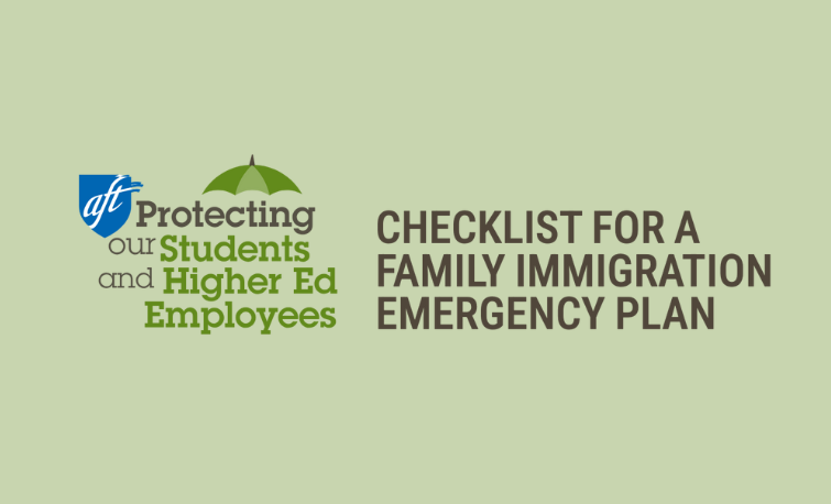AFT Family Immigration Emergency Plan for Higher Education
