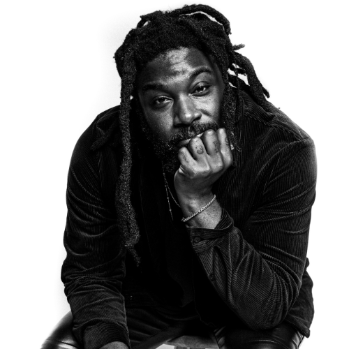 Jason Reynolds black and white headshot